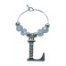 Personalised Letter L Wine Glass Charm with Rhinestones